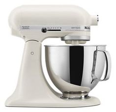 a white kitchen mixer on a white background