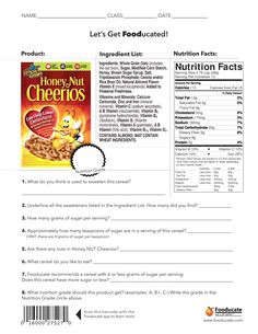 the food label for honey nut cheerios is shown in this page, which contains information about