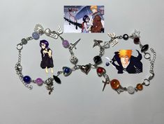 Made by order  Length can be personalized Chain: stainless steel  Beads : glass,metal,plastic  Please don't hesitate to ask any questions! All my products are belong to me please do not copy! Rukia And Ichigo, Bracelets Couple, Magnetic Bracelets, Bracelet Couple, Bracelets Design, Anime Nerd, Beads Bracelet Design, Handmade Jewelry Tutorials, Valentines Day Gifts