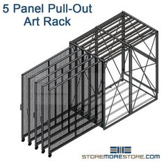 the 5 panel pull out art rack is shown