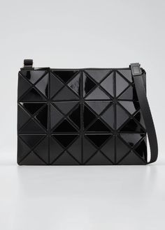 BAO BAO ISSEY MIYAKE Lucent Geo Tile Crossbody Clutch Bag - Bergdorf Goodman Luxury Geometric Shoulder Bag With Removable Pouch, Luxury Geometric Bag With Removable Pouch, Luxury Bag With Removable Geometric Pouch, Luxury Geometric Shoulder Bag For Everyday Use, Modern Geometric Bag With Adjustable Strap, Modern Geometric Shoulder Bag With Adjustable Strap, Geometric Bag With Adjustable Strap, Modern Black Geometric Bags, Geometric Evening Bag