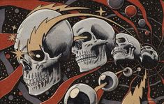 an image of three skulls in the space