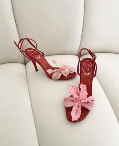 Diy Heels, Luxury Heels, Floral Heels, Summer Heels, Rene Caovilla