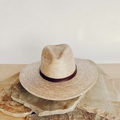 Leah San Cristobal Fedora Hat Straw Fedora Hat, Sustainable Accessories, Straw Fedora, Leather Hats, Handmade Hat, Beach Ready, Hat Band, Dark Brown Leather, Fedora Hat