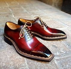 Men's+Handmade+Outstanding+Finishing+Burgundy+Leather+Lace+Up+Shoes Material: • ++++++++Shoe+Upper+Leather. • Shoe+Lining+Soft+Leather • Shoe+Sole+Genuine+Leather+ • Awesome+Looking+Formal+Shoes • Heel+Genuine+Leather. • Finest+Finishing+Burgundy. • 100%+Satisfaction+is+Guaranteed. ++ Shoe Model, Alligator Shoes, Crocodile Shoes, Bespoke Shoes, Handmade Leather Shoes, Exclusive Shoes, Mens Boots Fashion, Shoes For Sale, Leather Dress Shoes