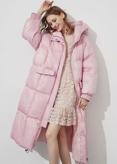 Stay warm and cozy in style this winter with this thick, hooded, pink women's puffer jacket. Fluff yourself up and stay fabulously fashionable - no matter how cold it gets! Fixed hood Lined, with 90% 600-fill-power down, 10% feather fill Polyester Front zip closure with snap storm flap Elastic cuffs Women's winter coat Machine wash, tumble dry Item #310241 Size info XS=US2=UK6=EU32 S=US4-6=UK8-10=EU34-36 M=US8-10=UK12-14=EU38-40 L=US12=UK16=EU42 ★★ It would be helpful if you provided your height Winter Puffer Jacket With Detachable Hood For Cold Weather, Spring Hooded Duck Down Outerwear, Pink Down Puffer Jacket With Detachable Hood, Hooded Puffer Jacket For Spring, Pink Puffer Jacket With Detachable Hood For Cold Weather, Winter Duck Down Puffer Hooded Jacket, Pink Outerwear With Adjustable Hood For Cold Weather, Winter Down Puffer Jacket With Detachable Hood, Trendy Hooded Puffer Jacket For Winter