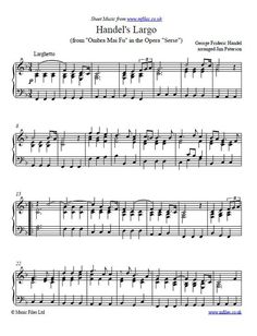 sheet music with the words hudelt largo on it