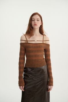 Spaghetti strap top Wedding Impossible, Life Vision, Fantasy Gowns, Spaghetti Strap Top, Brown Top, Tomboy Fashion, Strap Top, Global Brands, Knitwear Tops