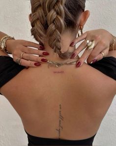 #tattooed #tattoosforwomen #tattooinspiration Word Tattoo Ideas, Tattoos Inspo, Wrap Tattoo, Ribcage Tattoo, Word Tattoo, Red Ink Tattoos, Cute Tiny Tattoos, Tattoo Script