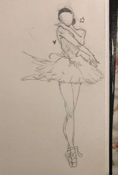 a pencil drawing of a ballerina dancer