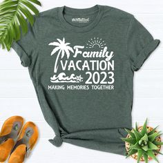 Family vacation 2024 making memories together shirt, Family vacation shirts, Family Christmas beach vacation, palm tree holiday family shirt Hello! Thank you for supporting small businesses. My main priority here is the satisfaction of my customers. My t-shirts are Bella+Canvas brand. If Bella+Canvas is out of stock, I will send it from a brand of the same size and quality. If you want to see this design on the SWEATSHIRT you can buy it from the link below.https://etsy.me/3LS0Viz T-shirts are co Family Vacation T-shirt With Custom Print, Short Sleeve T-shirt For Family Reunion In Summer, Casual T-shirt For Family Reunion In Summer, Casual Summer T-shirt For Family Reunion, Relaxed Fit T-shirt For Family Reunion In Summer, Relaxed Fit T-shirt For Summer Family Reunion, Cotton Tops For Family Reunion Beach Season, Letter Print Tops For Family Reunion In Summer, Summer Letter Print Tops For Family Reunion