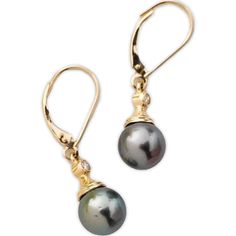 14K Gold & Black Pearl Earrings with Diamonds or Cubic Zirconia Black Pearl Earrings, Black Pearls, Pearl Dangle Earrings, Pearl Earrings Dangle, Gold Set, Black Pearl, Sparkle Diamonds, Gold Black, Cubic Zirconia