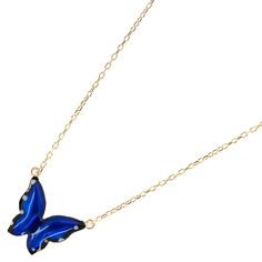 The Gold Spiritual Blue Enamel Butterfly Necklace, a captivating piece of jewelry that combines the beauty of sterling silver with the spiritual significance of a blue enamel butterfly pendant. Crafted with meticulous attention to detail, this unique necklace is designed to inspire a sense of spirituality, transformation, and inner growth. The butterfly, a symbol of transformation and rebirth, embodies the journey of the soul and serves as a reminder to embrace spiritual growth and embrace one's Enamel Butterfly, Butterfly Necklace Gold, Inner Growth, Enamel Necklaces, Unique Necklace, Blue Plates, Butterfly Necklace, Butterfly Pendant, The Butterfly