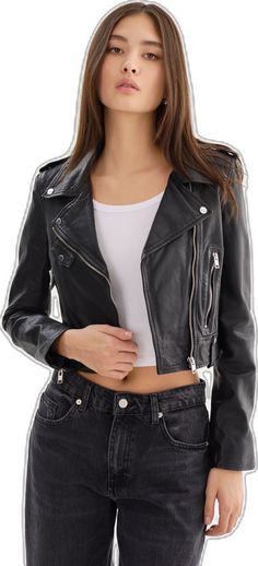 Cropped Biker Jacket, Biker Jacket