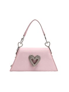 Carry your essentials in style with the Lakelyn Crystal Heart Pink Kelly Bag. Featuring a heart-shaped crystal pendant, this bag provides the perfect blend of fashion and functionality. Crafted with premium materials, this bag is built to last and deliver exceptional performance. So, express your personality with this sophisticated classic. Material: PU 9.4inch / 24cm diameter (dimensions approx.) Pink Heart-shaped Shoulder Bag For Party, Valentine's Day Evening Bag With Top Handle, Valentine's Day Evening Bags With Top Handle, Trendy Evening Bag For Valentine's Day, Trendy Heart-shaped Shoulder Bag For Valentine's Day, Chic Top Handle Bags For Valentine's Day, Luxury Heart-shaped Shoulder Bag For Gift, Heart-shaped Evening Shoulder Bag For Valentine's Day, Luxury Heart-shaped Shoulder Bag As Gift