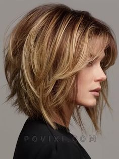 Discover 30 chic short hairstyles that suit every hair type and texture. Perfect for your next salon visit! Womens Haircuts Short Layers, Layer Bob With Bangs, Rounded Bob Haircut With Bangs, Shoulder Length Bob Haircut With Bangs, Layered Medium Bob, Short Choppy Bob Hairstyles, Bob Cut With Layers, Bob With Layers And Bangs, Layered Hair Bob