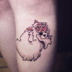 a dog with a mask on it's head is shown in this tattoo design