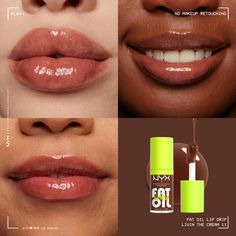 Fat Oil Lip Drip Lip Gloss | NYX Professional Makeup Italia Deluxe, Fat Oil, Nyx Butter Gloss, Dripping Lips, Nyx Lip, Tinted Lip Gloss, Lip Color Makeup, Lip Makeup Tutorial, Matte Lip Cream