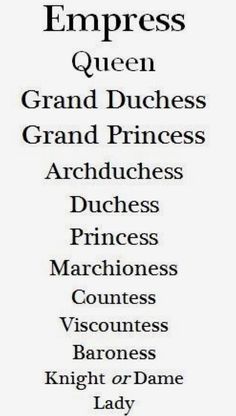 an image of the names of princesses in black and white text on a white background