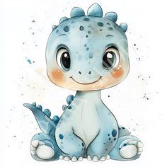 a blue and white baby dragon sitting on the ground