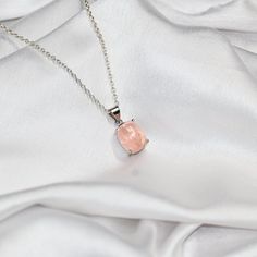 Natural Rose Quartz Cabochon Women's Pendant/Caliber Size Silver Chain/Pendant For Women/Gift For Wife/Pink Stone Necklace/gift For Love/ Step into a realm of timeless elegance with the Rosy Radiance: Exquisite Rose Quartz Cabochon Stone Caliber Size Pendant, a stunning adornment that embodies grace and feminine beauty. This pendant features a captivating rose Quartz cabochon stone, meticulously crafted to exude a delicate rosy hue that evokes feelings of romance and sophistication. The rose Quartz cabochon stone, with its smooth, polished surface and subtle blush tones, serves as a timeless emblem of femininity and charm. Its gentle curves and elegant silhouette capture the essence of grace and refinement, making it a perfect accessory for any occasion. Crafted with precision and care, th Pink Birthstone Jewelry Gift, Pink Charm Necklace For Gift, Elegant Personalized Pink Charm Necklace, Pink Birthstone Round Pendant Necklace, Pink Clavicle Chain Charm Necklace For Gift, Pink Charm Necklace With Clavicle Chain As Gift, Pink Pendant Charm Necklace For Gift, Pink Pendant Jewelry With Clavicle Chain, Pink Clavicle Chain Jewelry For Gift