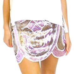 Endless Rose Sequin And Beaded Skirt With Scalloped Hem Size S Perfect For Lsu, Holidays, Vegas, New Years Or Bachelorette Party! Has Liner On The Inside. Has A Side Zipper. Details: New With Tags. Size: S Brand: Endless Rose Measurements Are Approximate (Laying Flat): - Length: 14.5” - Waist: 13.5” Fitted Purple Sequin Skirt, Purple Party Skort For Spring, Purple Party Skort With Lined Skirt, Elegant Purple Mini Skirt For Party, Vegas New Years, Gold Sequin Skirt, Blue Plaid Skirt, Gold Mini Skirt, Pageant Wear