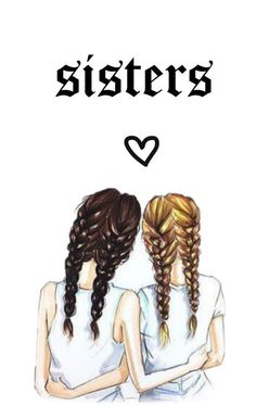 Two Sisters Drawing, Sisters Wallpaper, Hair Art Photography, Sister Wallpaper, Sisters Drawing, Friends Sketch, Best Friend Wallpaper, Best Friend Drawings, Bff Drawings