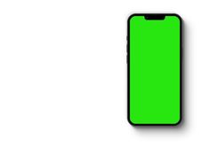 an iphone with a green screen sitting on top of it's back cover, against a white background