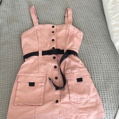 Nwt Pink Cargo Dress With Belt And Full Length Buttons. Size Medium. Fitted Pink Mini Dress By H&m, H&m Pink Casual Mini Dress, Casual Pink Mini Dress By H&m, H&m Casual Mini Dress For Day Out, Casual H&m Mini Dress For Day Out, H&m Casual Sleeveless Mini Dress, H&m Sleeveless Mini Dress Casual, H&m Cotton Mini Dress For Day Out, H&m Cotton Mini Dresses