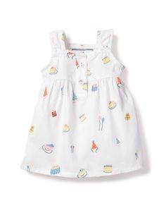 These adorable pajamas will offer your little one the chance to match their favorite doll when heading off to dreamland. These sweet pajamas will fit all 18" dolls. Playful White Sleeveless Sleepwear, Cute Sleepwear For Playtime In Spring, Cute White Nightgown For Bedtime, Cute Nightgown For Pajama Party, White Spring Dress For Pajama Party, White Dress For Pajama Party In Spring, White Dress For Spring Pajama Party, Playful Cotton Dress For Pajama Party, Cute White Dresses For Pajama Party