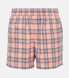 Mid-rise cotton flannel shorts in multicoloured - Acne Studios | Mytheresa Cotton Beachwear Bottoms With Built-in Shorts, Beachwear Bottoms With Built-in Shorts, High-waisted Cotton Shorts For The Weekend, Cotton Shorts For Weekend, Cotton Shorts With Pockets For Beach, Cotton Beachwear Bottoms Short Length, Short Length Cotton Beachwear Bottoms, Cotton Pajama Shorts With Pockets, Summer Cotton Shorts For Weekend