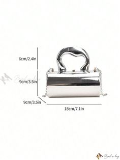 Bird in Bag - Compact Silver Acrylic Metallic Handbag: A Fashionable and Sophisticated Crossbody Chic Large Capacity Box Bag For Party, Single Handle Crossbody Party Bag, Single Handle Crossbody Bag For Party, Party Crossbody Bag With Single Handle, Chic Silver Box Bag With Top Handle, Chic Silver Top Handle Box Bag, Trendy Rectangular Bag For Night Out, Chic Silver Rectangular Shoulder Bag, Party Satchel With Single Handle And Crossbody Shape