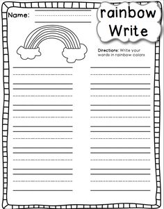 Rainbow Write Spelling Words, Rainbow Words Kindergarten, Rainbow Write Sight Words, Spelling Centers, Rainbow Words, Word Work Stations, Writing Sight Words