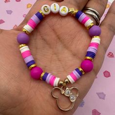 Minnie Purple Personalized Bracelet Birthday Favors Gifts Little Girl Name Bracelet Minnie Bead Charm Bracelet Minnie Custom Bracelet. - Etsy Unicorn Bracelet, Girls Bracelet, Unicorn Charm, Pink Minnie, Girl Name, Custom Bracelet, Bow Bracelet, Kids Bracelets, Personalized Bracelet