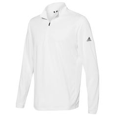 PRICES MAY VARY. Hydrophilic finish Self-mock collar, bottom hem, and cuffs UPF 50+ protection Contrast color adidas logo on left sleeve Adidas Mens Lightweight Quarter-Zip Pullover. White Half-zip Sweatshirt With Ribbed Cuffs, Adidas Long Sleeve Activewear For Fall, Winter Golf Tops With Long Sleeves, White Adidas Activewear For Streetwear, Adidas Logo Long Sleeve Activewear For Sports, Adidas Long Sleeve Activewear For Sports, Long Sleeve Adidas Activewear For Sports, Sporty Long Sleeve Activewear With Three Stripes, White Half-zip Athleisure Sweatshirt