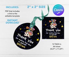 thank you for making this baby's first birthday personalized ornament and gift tag