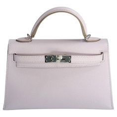 Hermes Kelly 20cm (mini Kelly) Mauve Pale Sellier, Epsom Leather with palladium hardware (PHW). Brand new, comes with full set, accessories and receipt. Kelly Sellier, Mini Kelly, Kelly Bag, Handle Bag, Fashion Handbags, Full Set, Top Handle, Luxury Bags, 20 Cm