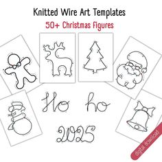 christmas pictures with the words knitted wire art templates