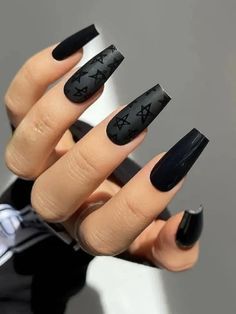 #wicca #nails #black Dark Color Nails, Nail Designs Pictures, Acrylic Nails Coffin Pink, Instagram Nails, Trendy Nail Design, Halloween Nail Designs