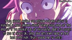 an anime character with pink hair and blue eyes has a caption that reads, they should make an response when you're having a bad dream about losing