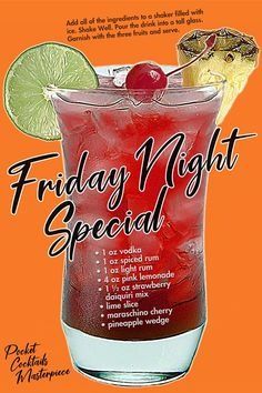 the friday night special cocktail poster