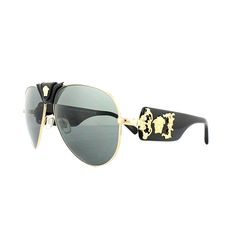 Versace Sunglasses 2150Q 100287 Gold Dark Gray Versace Sunglasses 2150Q 100287 Gold Dark gray are an embellished luxurious aviator style with a truly unique leather bridge design and stunning gold baroque design on the wide temples. We haven't seen as high a quality pilot style as this in a long time! Mens Womens Kids Free USA delivery One of the largest sellers of designer sunglasses on ebay 100% genuine brands Your browser does not support the video tag. Versace Sunglasses 2150Q 100287 Gold Da Pilot Style, Gold Baroque, Baroque Design, Austin Mahone, Bridge Design, Versace Sunglasses, Aviator Style, Designer Sunglasses, Brand You