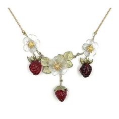 Top Seller for MICHEL MICHAUD Spring Strawberry - Necklace 9425 BZ, Fashion Jewelry Garden Strawberries, Strawberry Jewelry, Strawberry Necklace, Michael Michaud, Fresh Fruit Salad, Fruit Necklace, Fairy Clothes, Fruit Jewelry, Rose Family