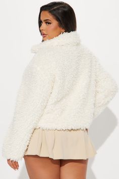 Available In Cream. Sherpa Coat Collar Long Sleeve 100% Polyester Lining: 100% Polyester Imported | Glamping Sherpa Coat in Cream size Medium by Fashion Nova Cropped Teddy Jacket, Plus Size Jackets, Faux Fur Cropped Jacket, Sherpa Coat, Outfit Plan, Plus Size Coats, Teddy Jacket, Cute Jackets, Sherpa Jacket