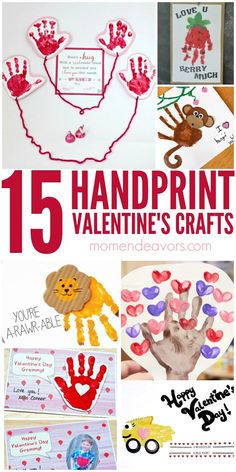 handprint valentine's crafts for kids with the title 15 handprint valentine's crafts