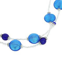 Tender and feminine, elegant and rich, this fashionable Murano Glass necklace is so beautiful it is guaranteed to appeal to all tastes and styles. Crafted by hand in a family workshop on Murano island, this is certainly not your run-of-the-mill piece of jewelry that you could one day spot on someone else. Not only is this necklace finely crafted and masterfully designed, reflecting the rare skill of the master glass-makers, it is also bursting with the most beautiful shade of blue color you can Blue Shades Colors, Murano Glass Necklaces, Murano Glass Jewelry, Leaf Necklace, Venice Italy, Glass Necklace, Star Pendant, Jewelry Creation, Silver Leaf