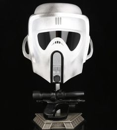 Given that they often rode through Endor on their 74-Z Speeder Bikes, they are colloquially referred to as “Biker Scouts” by fans. Scout Troopers are outfitted with light armor and a blaster. As with many of the imperial helmets in the original Star Wars trilogy, the Scout Trooper helmet was created through the process of vacuum forming ABS plastic. The master patterns for these helmets were made from wood, the standard practice before the digital age of graphics. The EFX master patterns for ... Scout Trooper Helmet, Light Armor, Scout Trooper, Star Wars Helmet, Speeder Bike, Star Wars Jewelry, Star Wars Fashion, Star Wars Wedding, Collection Ideas