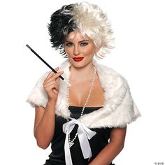 Adults Black & White Short Wig | Halloween Express Dalmation Costume, Women Villains, Villain Costumes, Halloween Express, Unique Costumes, Black And White Shorts, Hair Brands, Costume Wigs, Costume Shop