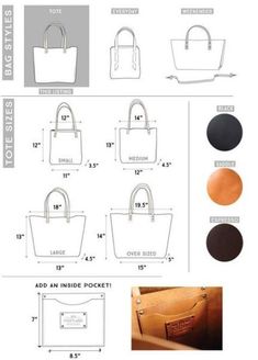 the size and measurements of a handbag