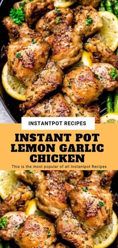 instant pot lemon garlic chicken in a skillet